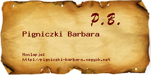 Pigniczki Barbara névjegykártya