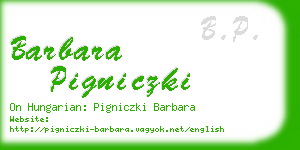 barbara pigniczki business card